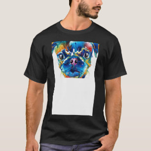 Colourful Pug Art - Smug Pug - By Sharon Cummings T-Shirt