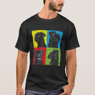 Colourful Pug Face Portrait - Dog Lover Puppy Pet T-Shirt