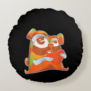 Colourful Pug - Pop Art Funny Artistic Pug Lover Round Cushion