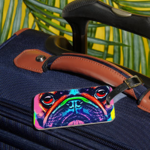 Colourful Pug`s portrait in pop art style Luggage Tag