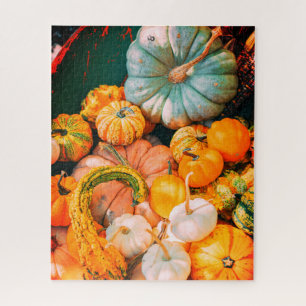 Colourful Pumpkin Decorative Display Thanksgiving Jigsaw Puzzle
