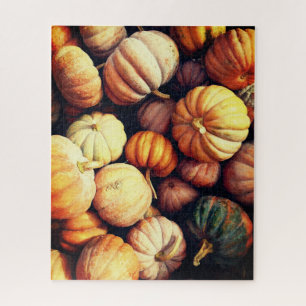 Colourful Pumpkin Decorative Display Thanksgiving Jigsaw Puzzle