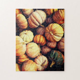 Colourful Pumpkin Decorative Display Thanksgiving Jigsaw Puzzle