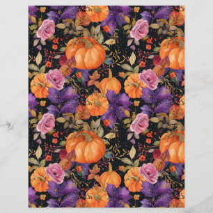 colourful pumpkin fall pattern scrapbook paper