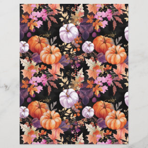 colourful pumpkin fall pattern scrapbook paper