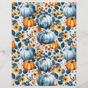 colourful pumpkin fall pattern scrapbook paper