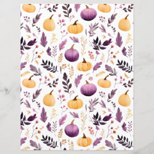 colourful pumpkin fall pattern scrapbook paper