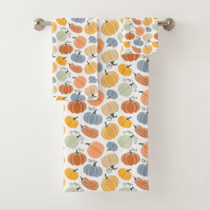 Colourful Pumpkin Gourd Pattern Bath Towel Set