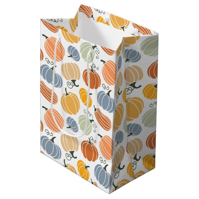Colourful Pumpkin Gourd Pattern Medium Gift Bag (Front Angled)
