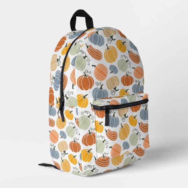 Colourful Pumpkin Gourd Pattern Printed Backpack (Back Corner Left)