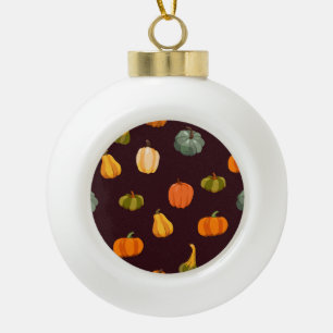 Colourful Pumpkins: Dark Autumn Elegance. Ceramic Ball Christmas Ornament