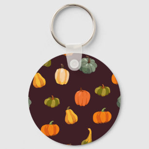 Colourful Pumpkins: Dark Autumn Elegance. Key Ring