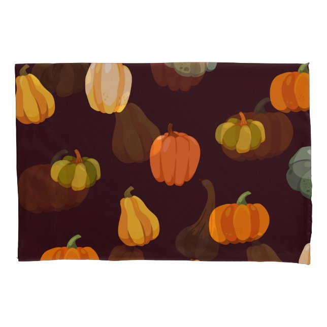 Colourful Pumpkins: Dark Autumn Elegance. Pillowcase (Front)