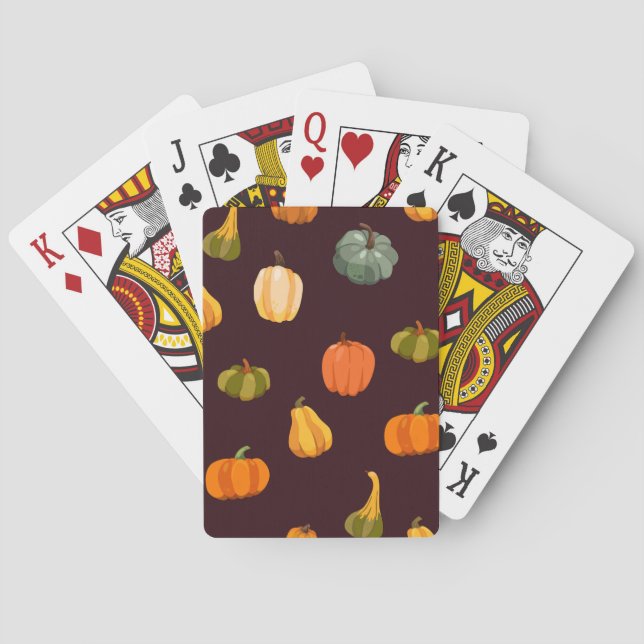 Colourful Pumpkins: Dark Autumn Elegance. Playing Cards (Back)