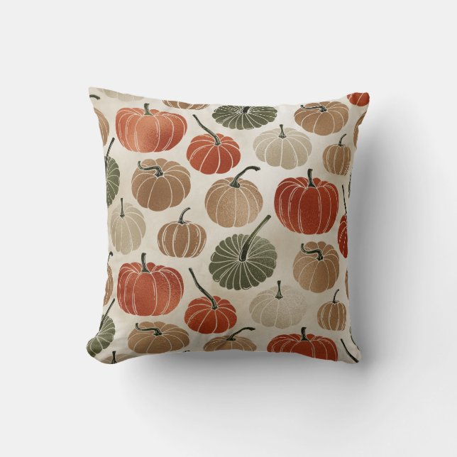 Colourful Pumpkins Fall Cushion (Front)