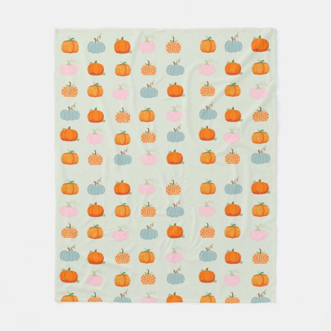 Colourful Pumpkins Fleece Blanket (Front)
