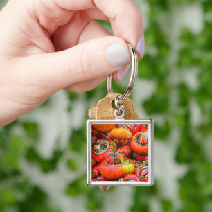 Colourful pumpkins key ring