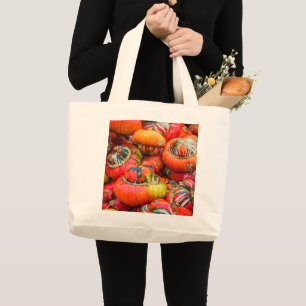 Colourful pumpkins large tote bag
