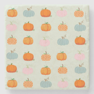 Colourful Pumpkins Stone Coaster