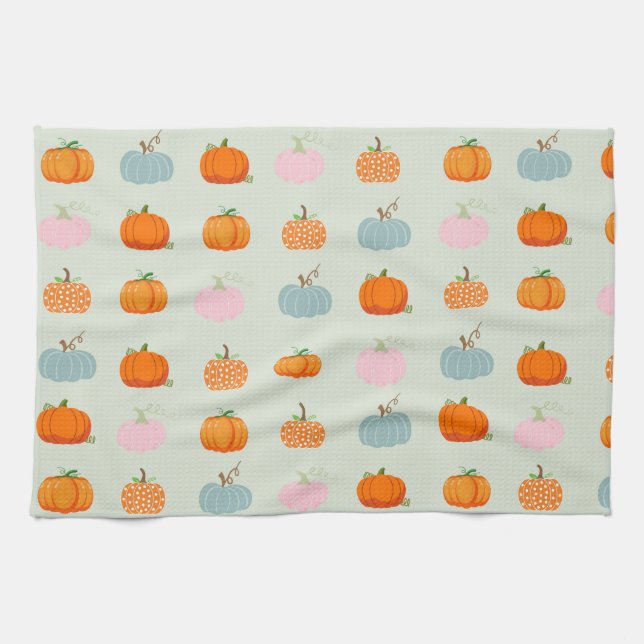 Colourful Pumpkins Tea Towel (Horizontal)
