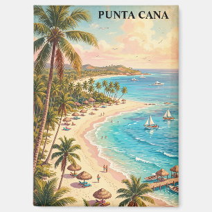 Colourful Punta Cana Dominican Republic Vintage Magnet