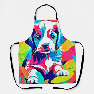 Colourful Puppy Artwork Apron