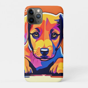 Colourful Puppy Artwork iPhone 11 Pro Case