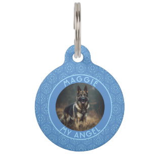 Colourful Puppy Parent Gift Hexagon Print Pet Tag