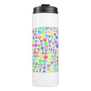 Colourful Puppy Paw Pattern Thermal Tumbler