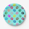 Colourful puppy paw prints