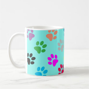 Colourful puppy paws coffee mug