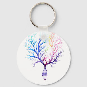 Colourful Purkinje neuron Key Ring