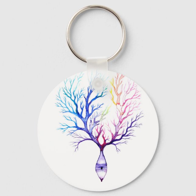 Colourful Purkinje neuron Key Ring (Front)