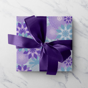 Colourful Purple And Blue Flower Mandala Pattern Tissue Paper