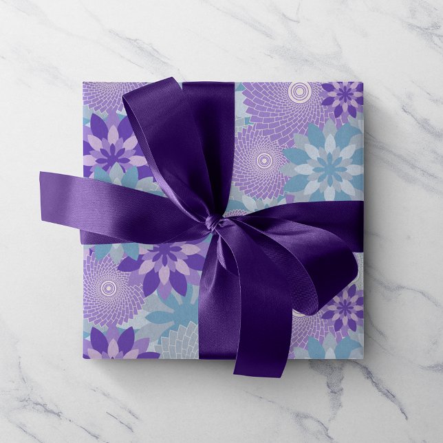 Colourful Purple And Blue Flower Mandala Pattern Tissue Paper (Creator Uploaded)