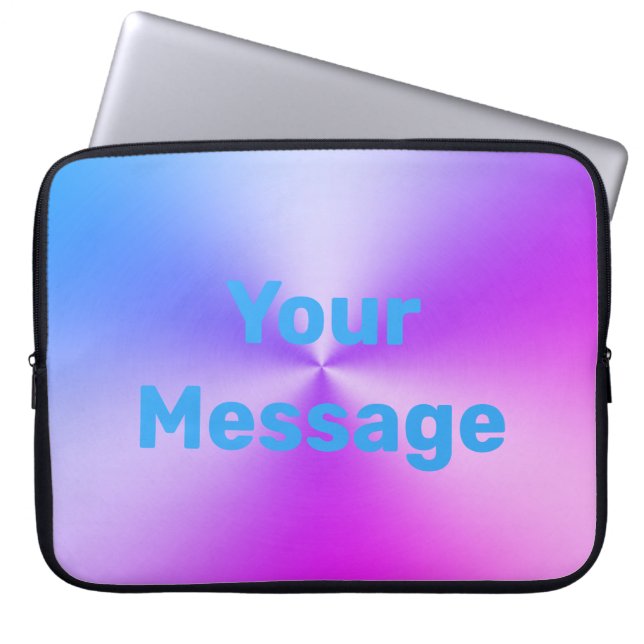 Colourful Purple and Blue Text Template Laptop Sleeve (Front)