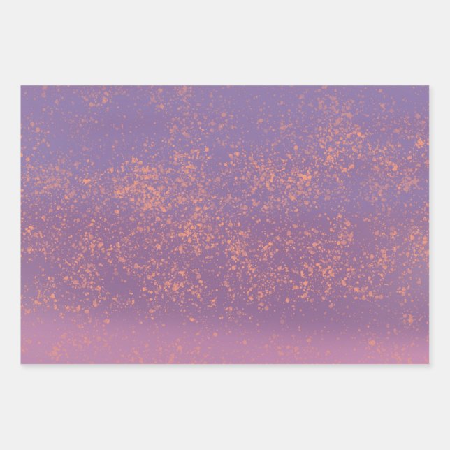 Colourful Purple and Peach Abstract Gift Wrap Pape (Front)