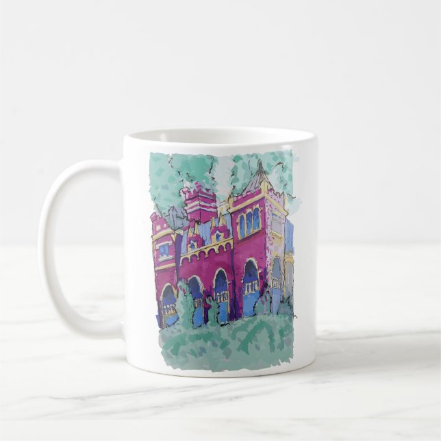 Colourful Purple Castle in Budapest Coffee Mug (Left)