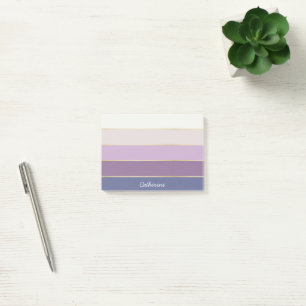 Colourful Purple Gold Personalised Colour Stripes Post-it Notes