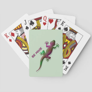 Colourful Purple PopArt Gecko Lizard Digital Desig Playing Cards