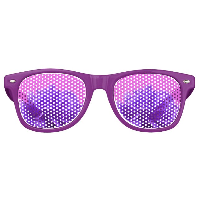 Colourful Purple Raspberry Floral Retro Sunglasses (Front)