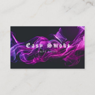 Colourful Purple Smoke Vape Shop Business Card