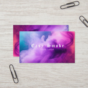Colourful Purple Smoke Vape Shop Business Card