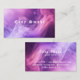 Colourful Purple Smoke Vape Shop Business Card