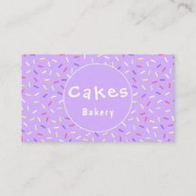 Colourful Purple Sprinkles Bakery Business Card