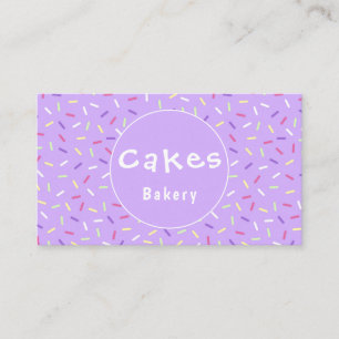 Colourful Purple Sprinkles Bakery Business Card