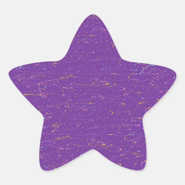 Colourful Purple Star Sticker (Front)