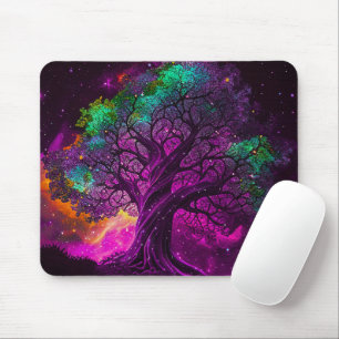 Colourful Purple Tree Stars Universe Artwork   Mouse Pad