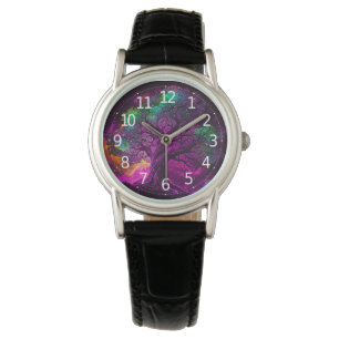 Colourful Purple Tree Stars Universe Artwork Watch