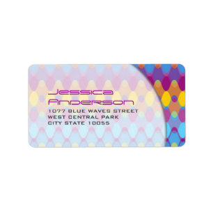 Colourful Purple Zig Zag Pattern Mod Waves Address Label